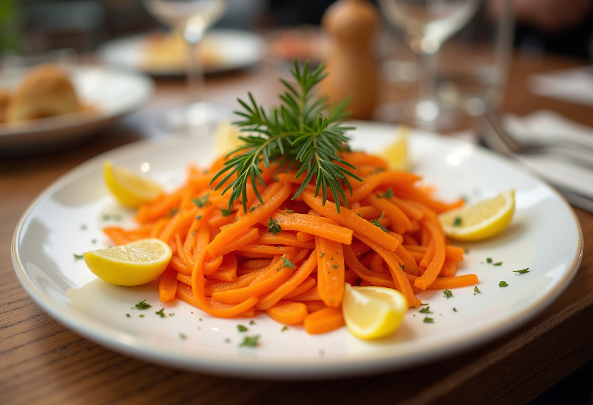 Platter of ensalada de zanahoria ready to serve, showcasing an easy and refreshing ensalada fresca.