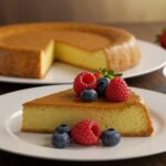 Porción de flan sin azúcar, perfecta para diabéticos y celíacos, lista para servir.