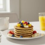 Delicious and nutritious hotcakes altos en proteína ready for a healthy breakfast.