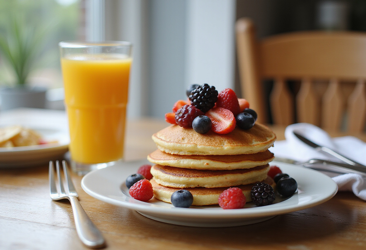 Delicious and nutritious hotcakes altos en proteína ready for a healthy breakfast.