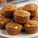 Delicious muffins de manzana, canela y avena sin trigo, perfect for healthy dessert options.