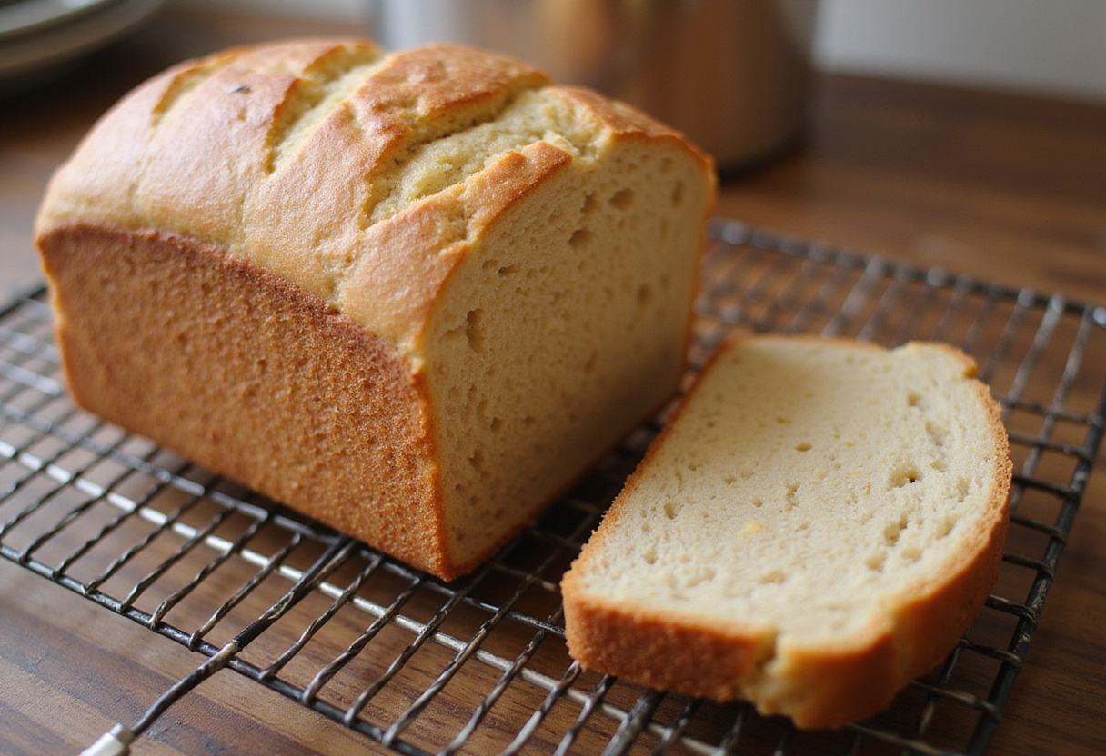 Pan casero de avena salido del horno, perfecto para disfrutar en casa.