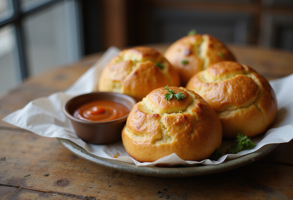 Popovers de jalapeño recién horneados, esponjosos y picantes, listos para disfrutar.