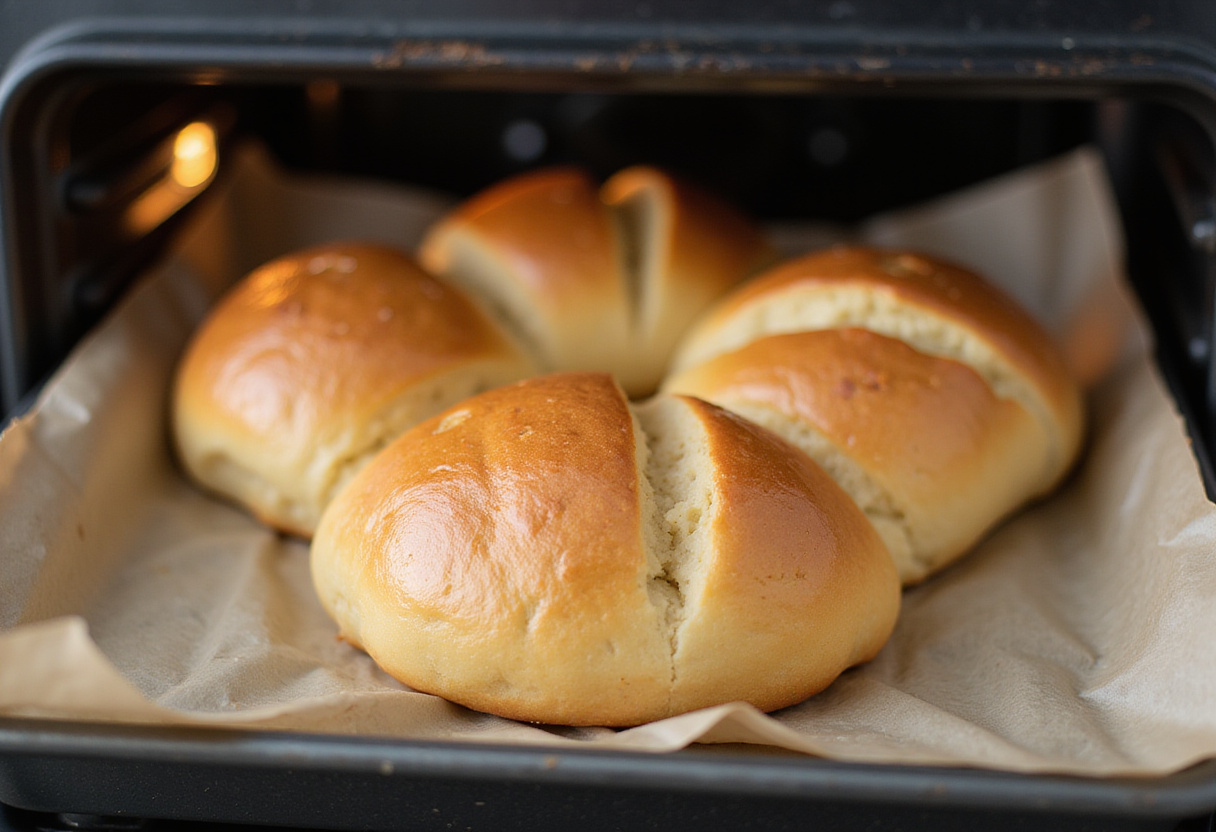 Rollos de brioche listos para crecer antes de hornear, con frambuesas y limón.