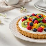 Finished tarta de yogur griego light sin azúcar ready to enjoy as a healthy dessert.