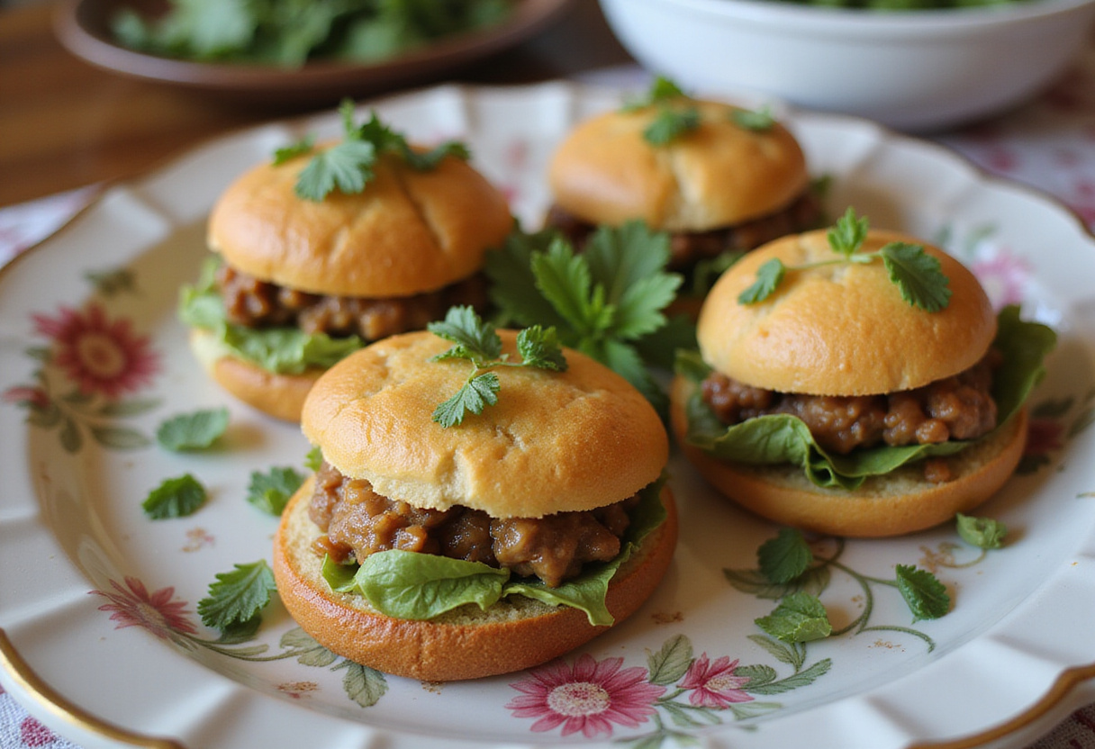 Finished tostadas con pera y requesón elegantly presented for a light and sophisticated appetizer.