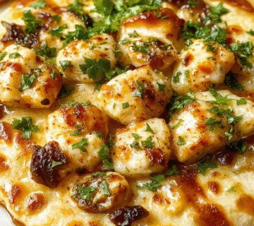 A golden-brown flatbread topped with vibrant orange buffalo chicken pieces, drizzled with creamy sauce and sprinkled with green herbs. The crust appears crispy around the edges, with visible toppings layered evenly across the surface.