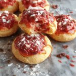 A close-up of vibrant red velvet cookie dough shaped into small spheres on a white plate, with a smooth, velvety texture and a glossy sheen, surrounded by a few crumbs for contrast