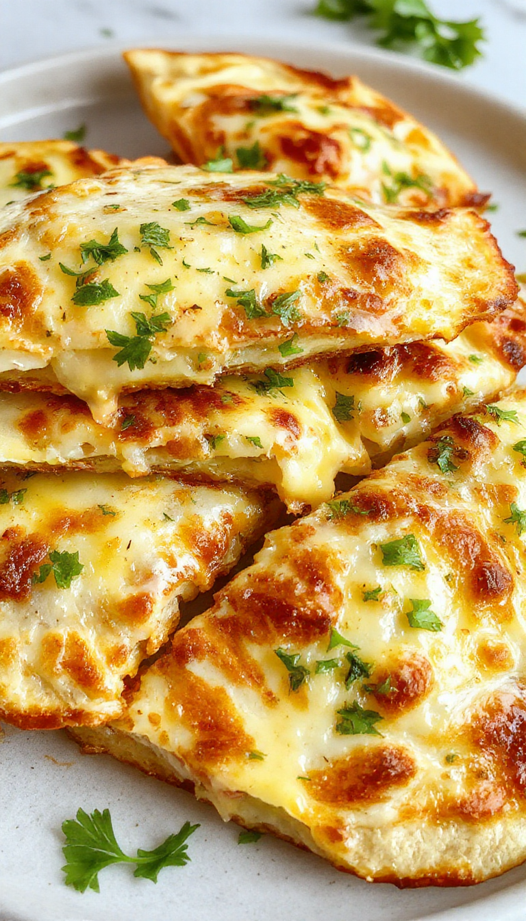 A close-up of golden-brown quesadillas filled with vibrant green spinach and white feta cheese, cut open to reveal the melted cheese and fresh vegetables inside, served on a rustic wooden plate with garnishes of cilantro and a side of salsa.