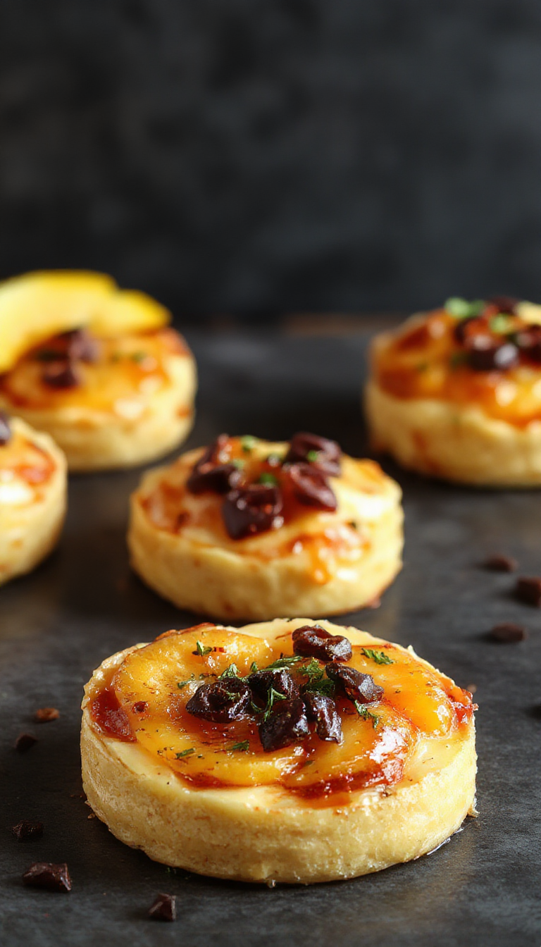 Delicadas trufas de color naranja y crema, cubiertas con una fina capa de cacao en polvo, presentadas en un plato blanco sobre una mesa de madera, rodeadas de trozos de calabaza y queso crema, con una textura suave y apetecible.