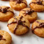 A close-up of Halloween-themed sugar cookie bars with vibrant orange and black icing, decorated with spooky sprinkles and ghost-shaped candies. The bars are neatly sliced, revealing a soft, chewy interior and smooth glossy glaze on top. They are arranged on a festive Halloween platter with jack-o'-lantern accents in the background.