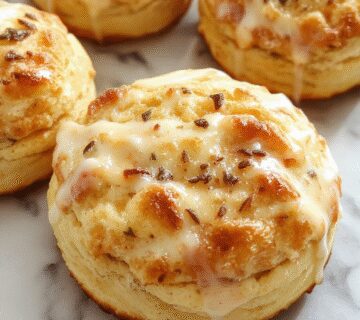 Golden-brown butter swim biscuits arranged on a rustic wooden plate, showcasing their fluffy, flaky texture with a shiny buttery glaze on top
