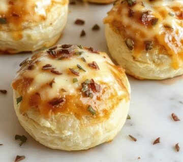 A close-up of golden-brown homemade breakfast rolls arranged on a rustic wooden platter, with a few rolls cut open to reveal soft, fluffy interiors. The rolls have a slightly glossy finish, and some are sprinkled with sesame seeds, creating an inviting and warm appearance.