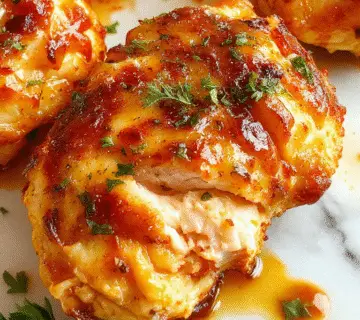 Plato de pechuga de pollo al horno dorada con un toque de especias, acompañada de verduras asadas y una guarnición de ensalada fresca. La pechuga es jugosa y tiene una superficie ligeramente crujiente, presentada en un plato blanco sobre una mesa de madera, decorada con hierbas frescas.