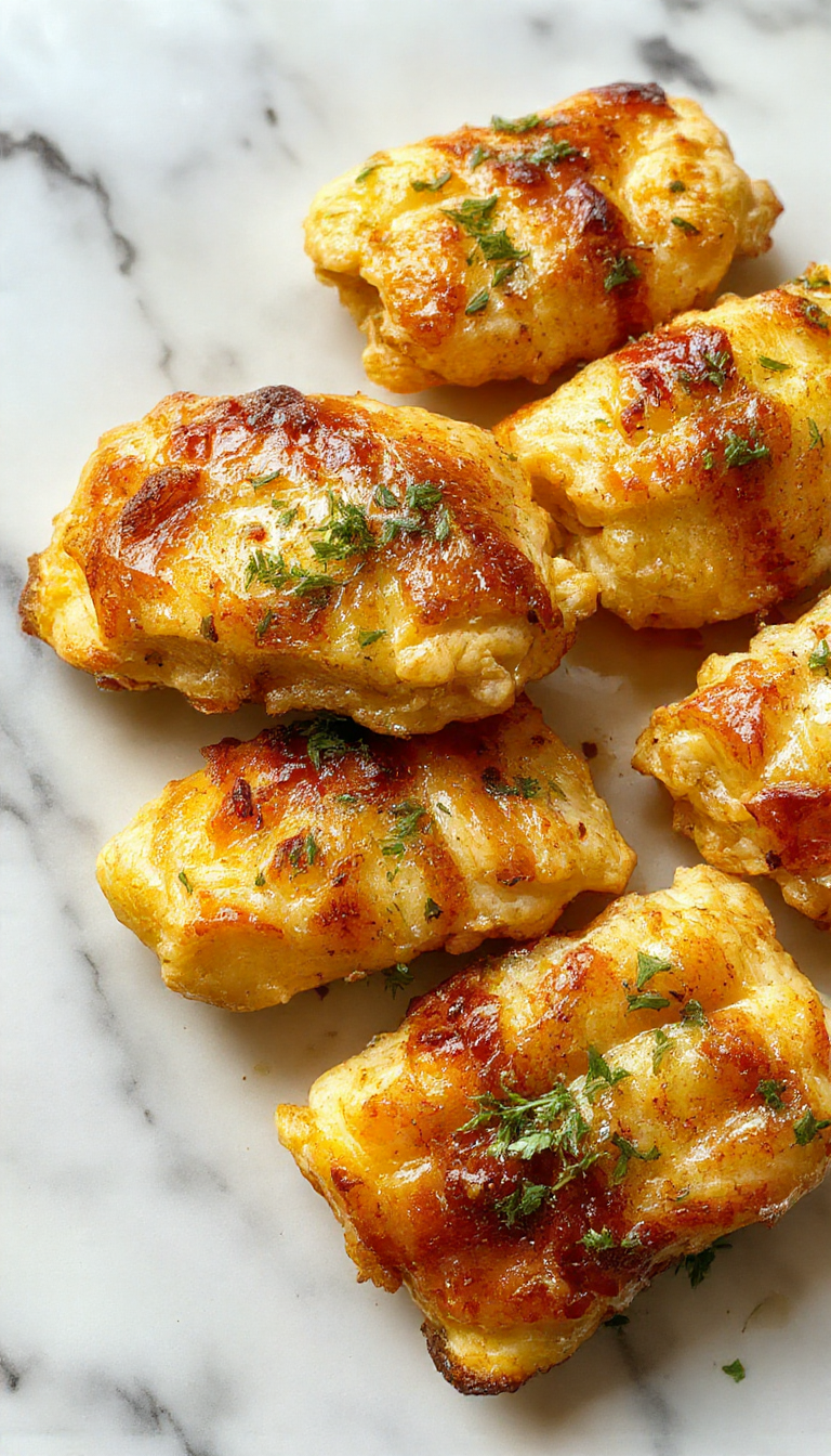 Plato de tiras de pollo doradas y crujientes dispuestas en un plato blanco, acompañadas de guarniciones frescas y verduras coloridas en un fondo neutro, con una textura apetitosa y apariencia crujiente.