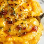 A rustic, golden-brown loaf of pumpkin sourdough bread sits on a wooden cutting board, complemented by a small bowl of pumpkin puree, and garnished with a sprinkle of cinnamon. The bread's crust is textured and chewy, with a visible swirl of pumpkin and spices inside, and fresh pumpkin leaves and seeds decorate the scene, all set against a cozy, warmly lit kitchen background.