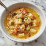 Un plato de estofado de res en una olla de cocción lenta, con trozos tiernos de carne marrón oscuro en un caldo espeso y brillante, acompañado de zanahorias y papas, decorado con hierbas frescas, todo presentado en un plato rústico con aromas que evocan sabor casero.