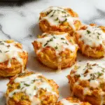 Golden-brown pumpkin cookies with a light, slightly cracked surface topped with a smooth, creamy cheese frosting glaze, arranged on a rustic white plate with a sprinkle of cinnamon around the edges. The cookies are round, slightly thick, with a warm, inviting hue, and the glaze adds a shiny, delicate finish.