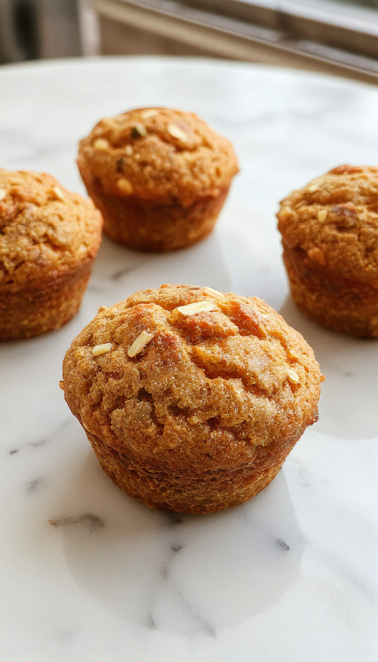A close-up of a freshly baked muffin topped with dark chocolate chips, golden-brown with a slightly cracked surface, in a rustic paper wrapper, set on a wooden surface with a few scattered chocolate chips and a hint of cinnamon in the background.