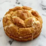 A close-up of a golden-brown pumpkin snickerdoodle bread loaf topped with a generous sprinkling of cinnamon sugar, with a slightly cracked surface revealing a moist, spiced interior. The bread is sliced open to display its soft crumb and tender texture, with warm hues of orange and cinnamon. The loaf is presented on a rustic wooden board, accented with cinnamon sticks and a few pumpkin seeds.