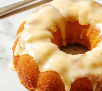 Un hermoso pastel Bundt de calabaza de color naranja vibrante con una textura suave, decorado con especias y una pizca de azúcar glas en la parte superior. El pastel está en una bandeja de pastel moderna con un fondo neutro, resaltando su presentación apetecible y otoñal.