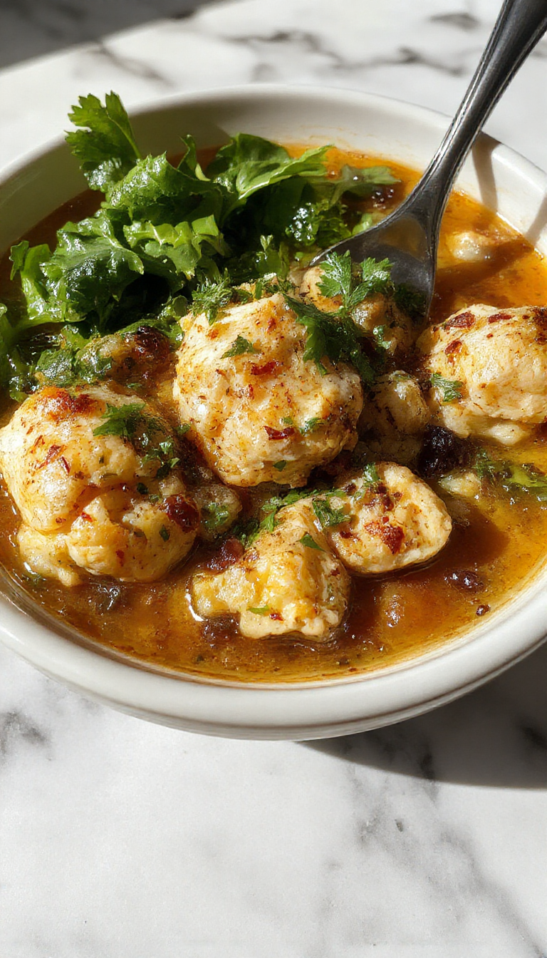 Un plato hondo con estofado de pollo en olla de cocción lenta, mostrando trozos de pollo dorados en una salsa espesa y brillante, rodeados de verduras como zanahorias y papas, decorado con perejil fresco y servido sobre una superficie de madera con una cuchara de madera al lado.