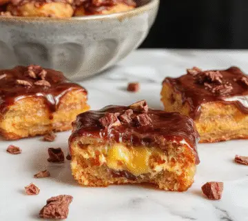 Un plato de dulce de vampiro presentado en un pequeño plato negro, con forma de corazón, cubierto con glaseado rojo brillante que simula sangre, adornado con pequeños detalles negros que representan vampiros o murciélagos, y acompañado de decoraciones oscuras y góticas alrededor