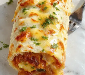 Un burrito de queso a la parrilla dorado y crujiente, cortado por la mitad para mostrar el queso fundido y jugoso en su interior, presentado en un plato blanco, con un fondo desenfocado que sugiere un ambiente de cocina cálido y acogedor