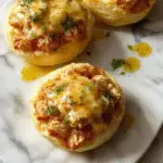 Plato de bocados de pollo dorados y glaseados con miel, servidos en un plato blanco con un toque de especias y ajo visible en la superficie, con un fondo elegante y minimalista que resalta los ingredientes brillantes y apetitosos