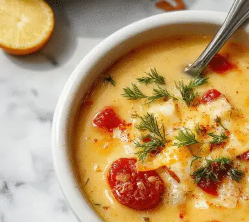 Un tazón hondo lleno de sopa cremosa con ñoquis suaves, trozos crujientes de tocino y ralladura de queso cheddar derretido en la parte superior, todo presentado en una olla blanca sobre una mesa de madera rústica, con elementos decorativos otoñales en el fondo.