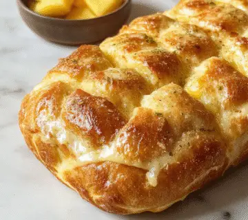 A rustic loaf of pumpkin and zucchini bread with a golden-brown crust, sliced to reveal a moist, speckled interior filled with vibrant orange and green pieces, presented on a wooden cutting board with a scattering of flour around, focus on the textured surface and colorful ingredients.