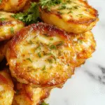 A close-up of a sizzling bowl of Champiñones Vaqueros garnished with chopped herbs and red pepper flakes, showcasing the golden-brown, sautéed mushroom slices with a glossy finish, set on a rustic wooden board with fresh herbs and spices in the background.
